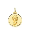 Medalla Virgen Niña Oracion Bisel Oro 18K 20Mm<Alda Joyeros Discount