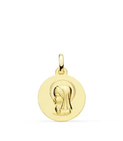 Medalla Virgen Niña Oro 18K 16Mm Mate<Alda Joyeros Cheap