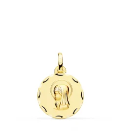 Medalla Virgen Niña Oro 18K 16Mm Tallada<Alda Joyeros Clearance
