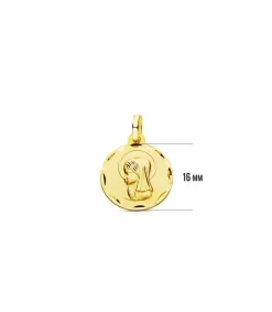 Medalla Virgen Niña Oro 18K 16Mm Tallada<Alda Joyeros Clearance