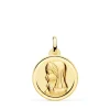 Medalla Virgen Niña Oro 18K 18Mm Bisel Oracion<Alda Joyeros Sale