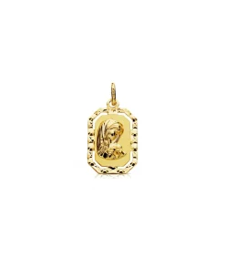 Medalla Virgen Niña Oro 18K Octogonal<Alda Joyeros Online