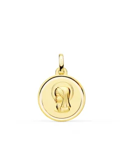 Medalla Virgen Niña Oro 18K 16Mm Bisel<Alda Joyeros Flash Sale