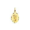 Medalla Virgen Niña Oval Tallada Oro 18 K 19 Mm<Alda Joyeros Store