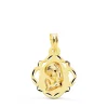 Medalla Virgen Niña Pandereta Oro Amarillo 18 K 16 Mm<Alda Joyeros New