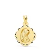 Medalla Virgen Niña Pandereta Tallada Oro 18 K 16 Mm<Alda Joyeros Store