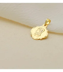 Medalla Virgen Niña Pandereta Oro Amarillo 9K 16Mm<Alda Joyeros Cheap