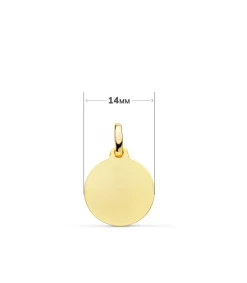 Medalla Virgen Niña Rezando 18K Tallada 14Mm<Alda Joyeros Best