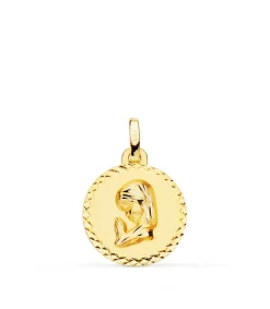 Medalla Virgen Niña Rezando 18K Talla 16Mm<Alda Joyeros Cheap