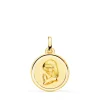 Medalla Virgen Niña Rezando 18K Bisel 16Mm<Alda Joyeros Best