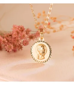 Medalla Virgen Niña Talla 18Ktes 20Mm<Alda Joyeros Clearance