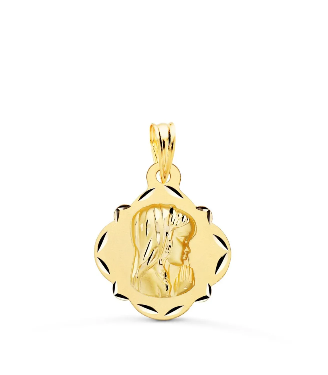 Medalla Virgen Niña Tallada 9 Ktes<Alda Joyeros Fashion