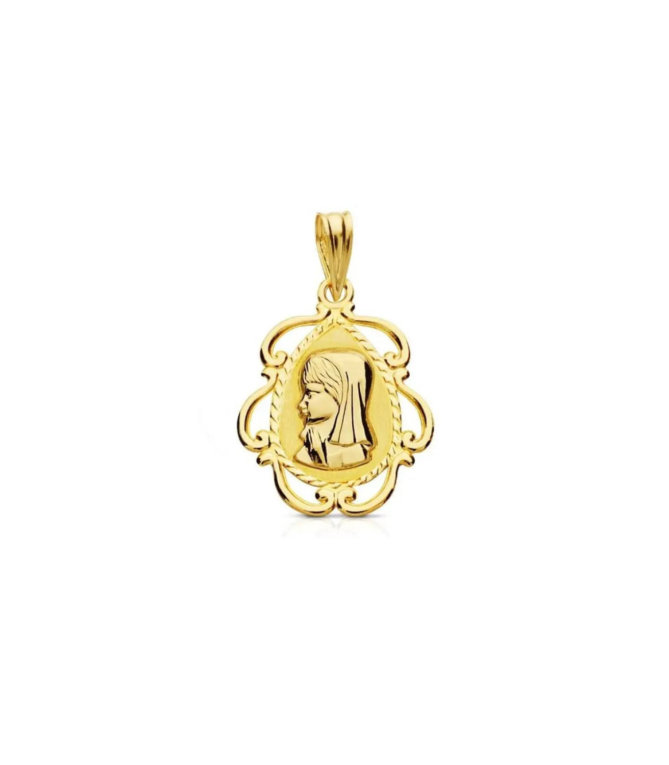 Medalla Virgen Niña Tallada 18 Ktes<Alda Joyeros Best Sale