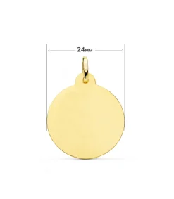 Medalla Virgen Niña Tallada Oro Amarillo 18 K 24 Mm<Alda Joyeros Best