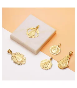 Medalla Virgen Rocio Oro 18K 22Mm Pandereta<Alda Joyeros Clearance