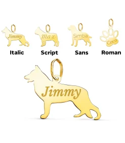 Pastor Aleman Colgante Personalizado Perro Oro 18K<Alda Joyeros Store