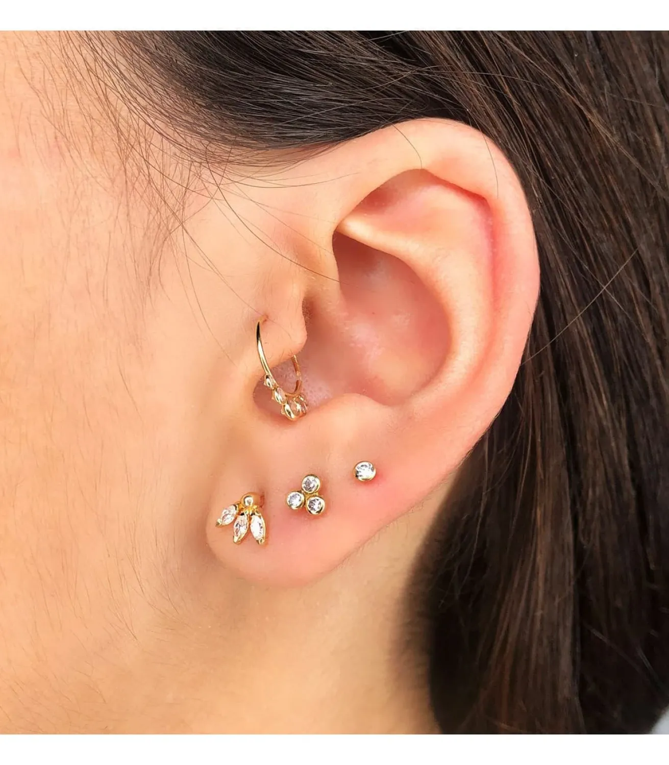 Pendiente Piercing Oro Amarillo 18K Marquis Mini<Alda Joyeros Cheap