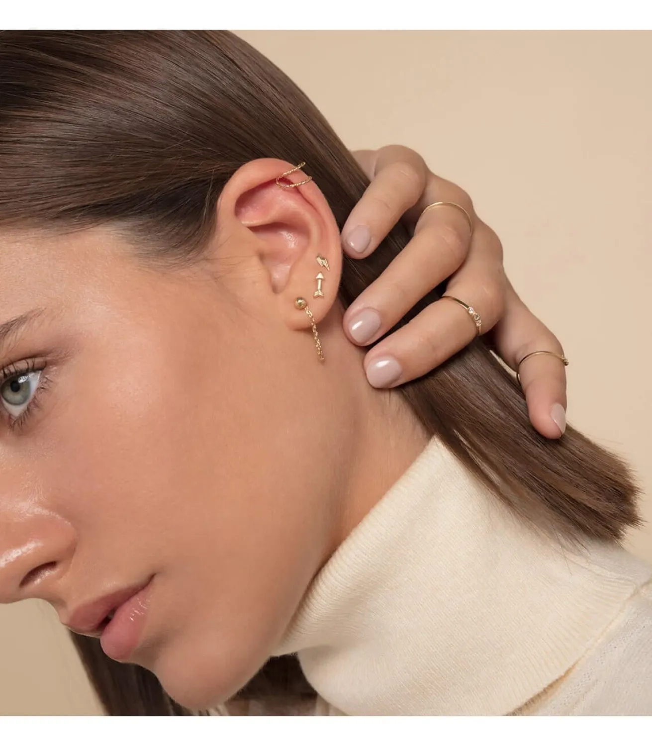 Pendiente Suelto Flecha Oro Amarillo 18K<Alda Joyeros Store