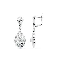 Pendientes Alhambra Oro Blanco 18K Lapidados<Alda Joyeros Best Sale