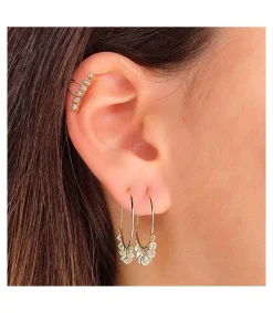 Pendientes Aro Zircon Oro Amarillo 18K 20 Mm<Alda Joyeros Discount