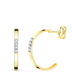 Pendientes Aros Abiertos Oro Bicolor 18K<Alda Joyeros Sale