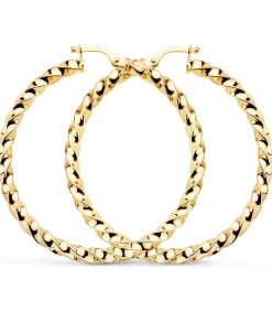 Pendientes Aros Gallonados Oro 9K 41 Mm<Alda Joyeros Outlet