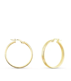 Pendientes Aros Oro 9K 28 Mm Greca<Alda Joyeros Best Sale