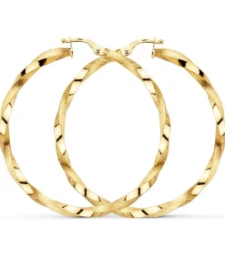 Pendientes Aros Oro 9K 40 Mm Gallonados<Alda Joyeros Store