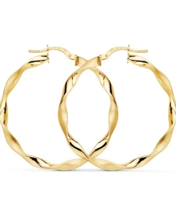 Pendientes Aros Oro 9K 35 Mm Gallonados<Alda Joyeros Discount