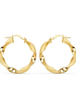 Pendientes Aros Oro 9K 26X3Mm Gallonados<Alda Joyeros Online