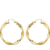 Pendientes Aros Twisted Oro Amarillo 18 Kilates 25 Mm<Alda Joyeros Online