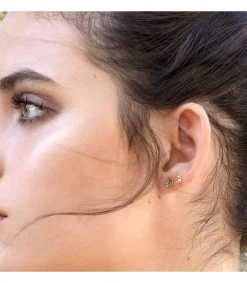 Pendientes Bebé Alana Oro Amarillo 18K Luna 4.5Mm<Alda Joyeros Shop
