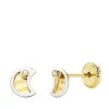 Pendientes Bebé Nalia Oro Bicolor 18K Luna 5Mm<Alda Joyeros New