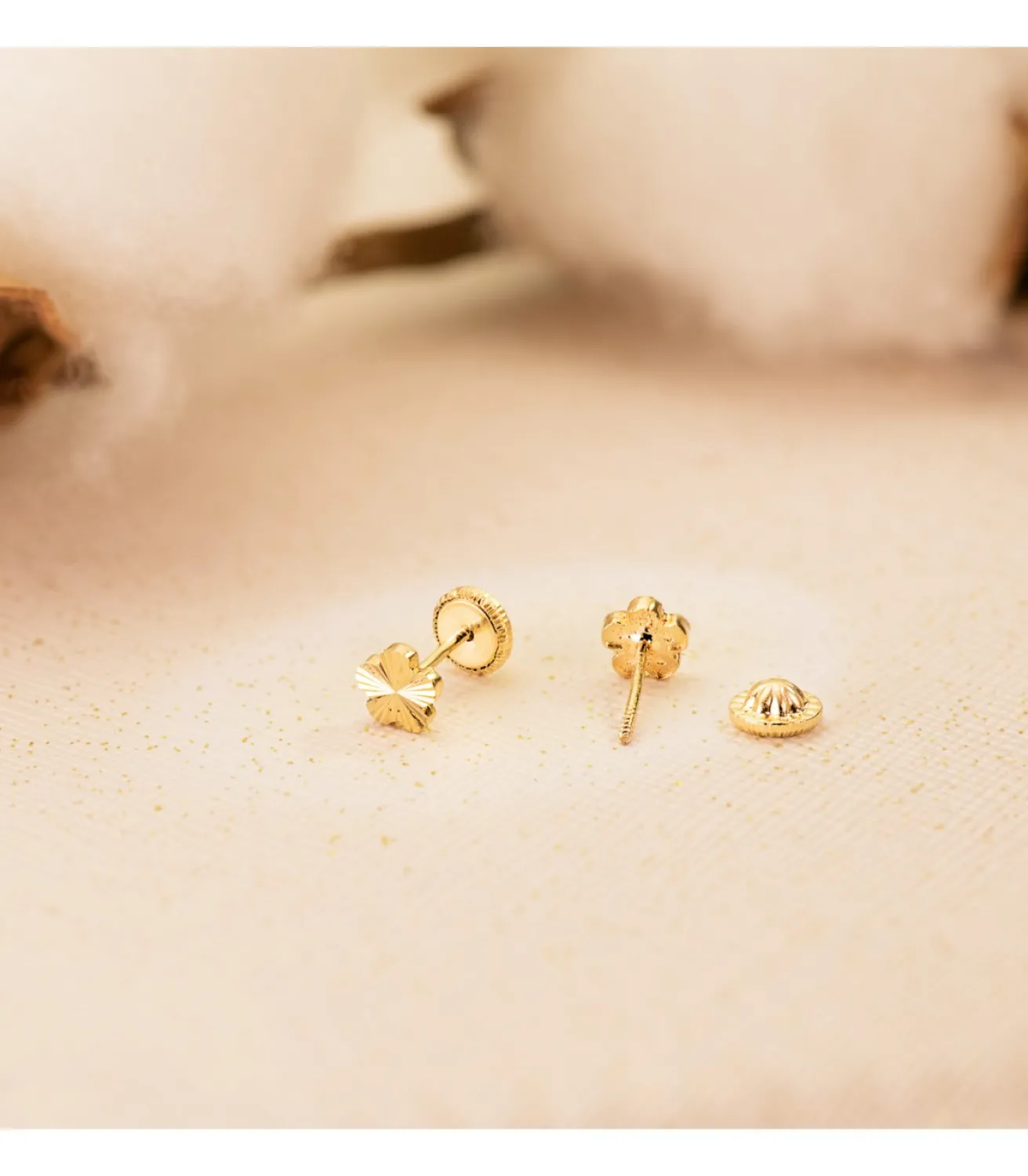 Pendientes Bebé Oro 18K Flor Tallados 5Mm<Alda Joyeros Discount