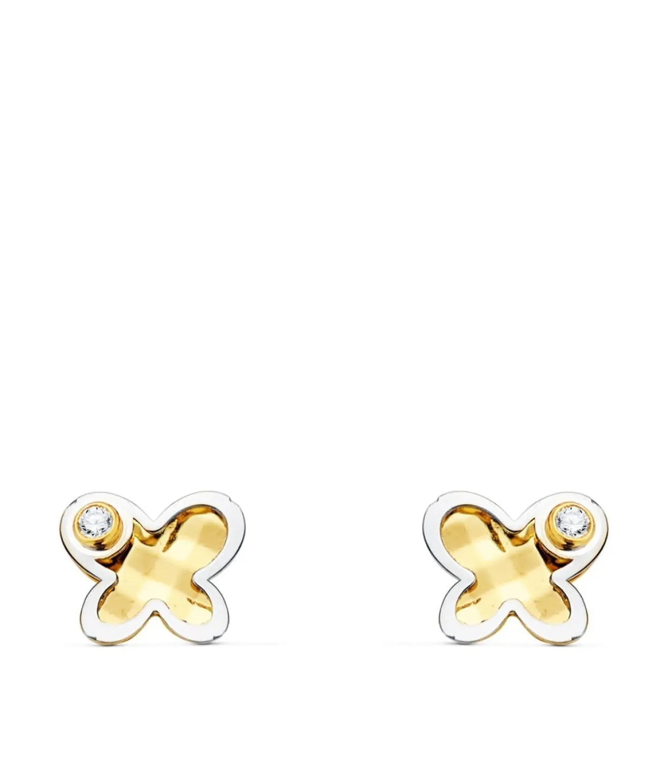 Pendientes Bebé Ragna Oro Bicolor 18K Mariposa 5Mm<Alda Joyeros Store