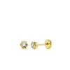 Pendientes Bebé Sol Circonita Oro Amarillo 18 K 4 Mm<Alda Joyeros Cheap