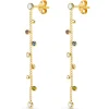 Pendientes Cadena Oro 18K Y Circonitas De Colores<Alda Joyeros New