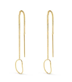 Pendientes Cadena Oval Oro 18K<Alda Joyeros Online