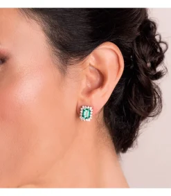 Pendientes Carrie Oro 18K Esmeralda Y Diamantes<Alda Joyeros Flash Sale