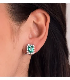 Pendientes Carrie Oro 18K Esmeralda Y Diamantes<Alda Joyeros Flash Sale