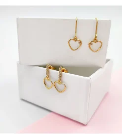 Pendientes Colgantes Slim Heart Oro 18K<Alda Joyeros Outlet