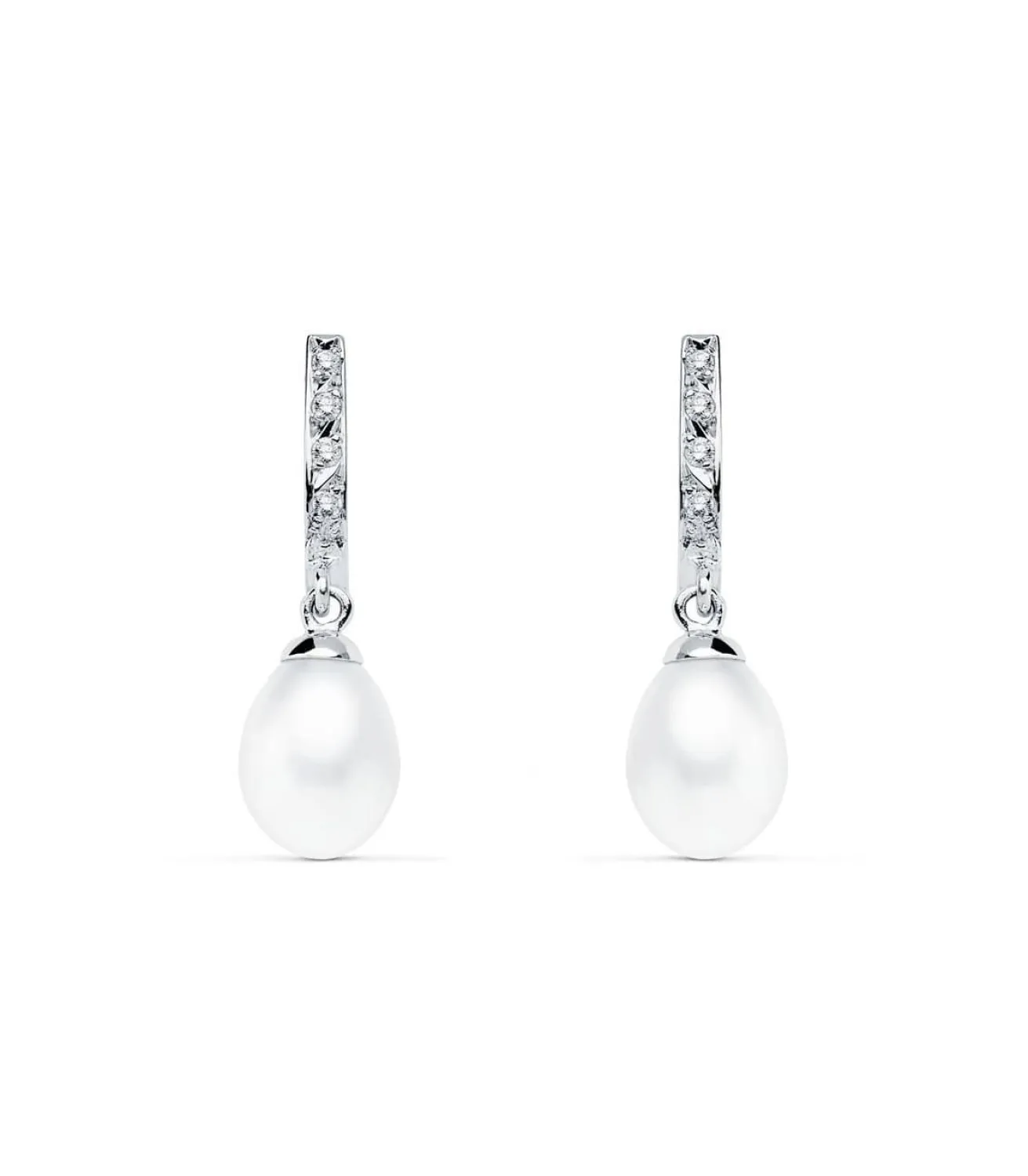 Pendientes Condesa De Mercia Oro Blanco 9K Perla<Alda Joyeros Best