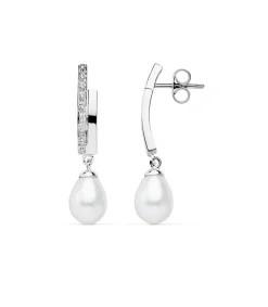 Pendientes Condesa De Yorkshire Oro Blanco 9K Perla<Alda Joyeros Online