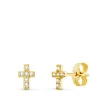 Pendientes Cross Diamantes 0.060 Qtes. Oa 18K<Alda Joyeros Online