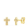 Pendientes Cruz Oro 18K Circonitas<Alda Joyeros Online