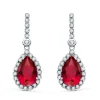 Pendientes Daphne Oro Blanco 18K Piedra Roja<Alda Joyeros Cheap