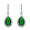 Pendientes Daphne Oro Blanco 18K Piedra Verde<Alda Joyeros Cheap