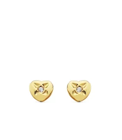 Pendientes De Niña Oro Amarillo 18K Lupe Corazon 5Mm<Alda Joyeros New