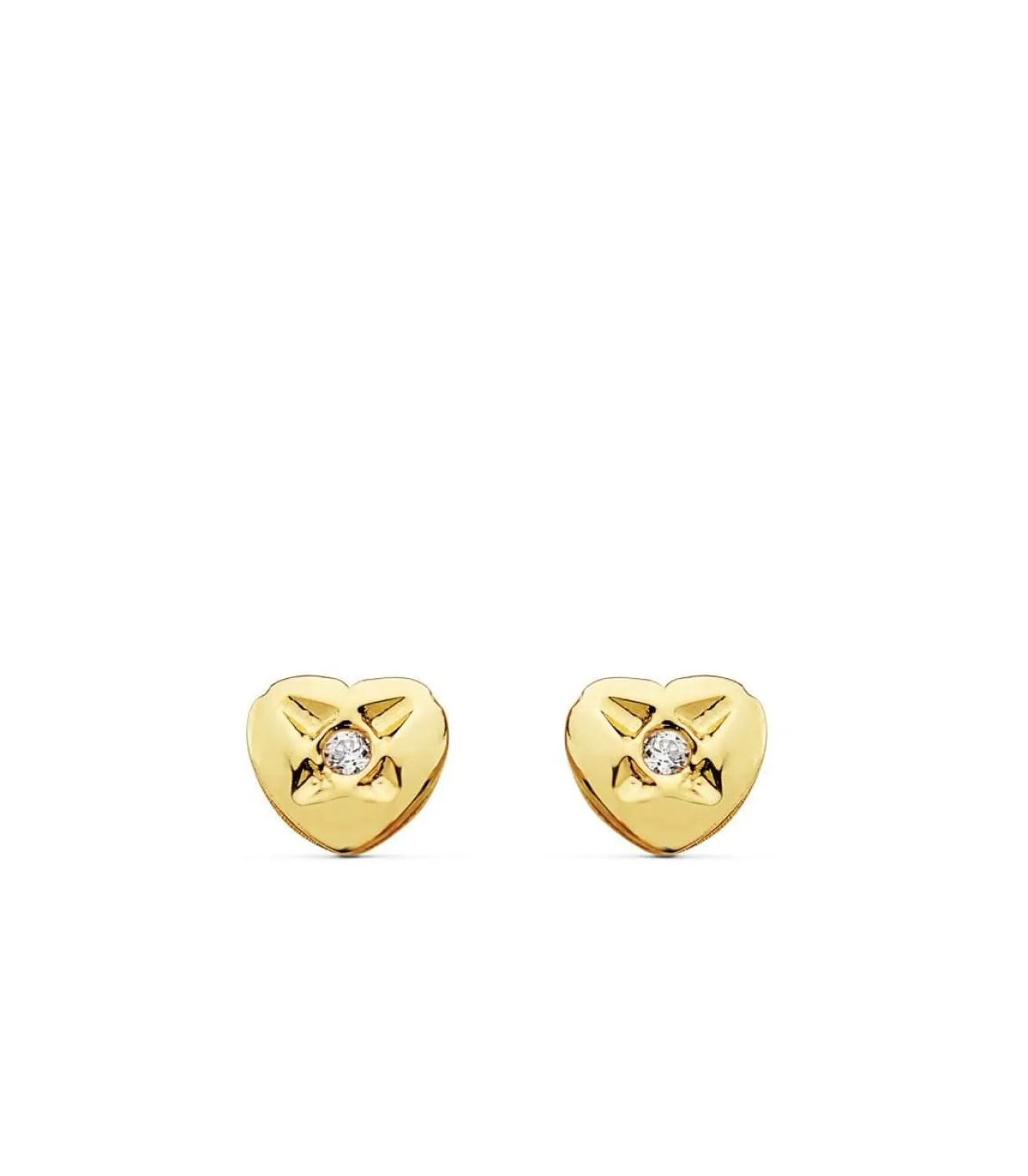 Pendientes De Niña Oro Amarillo 18K Lupe Corazon 5Mm<Alda Joyeros New