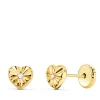 Pendientes De Niña Oro 18K Ondas Corazon 5.5Mm<Alda Joyeros Online